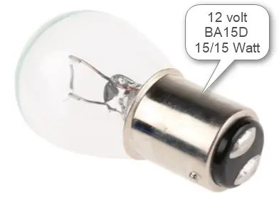 Marin & Fritid Ba15D Glödlampa 12V 15/15W