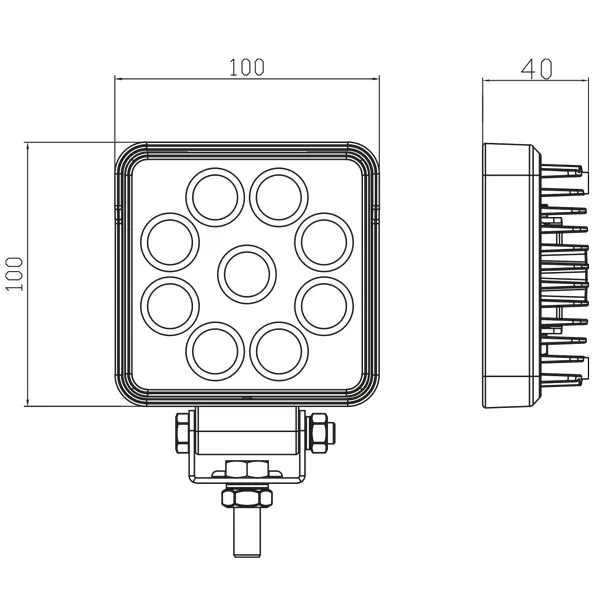 1852 LED däcksbelysning 10-30V 1210 lm flood
