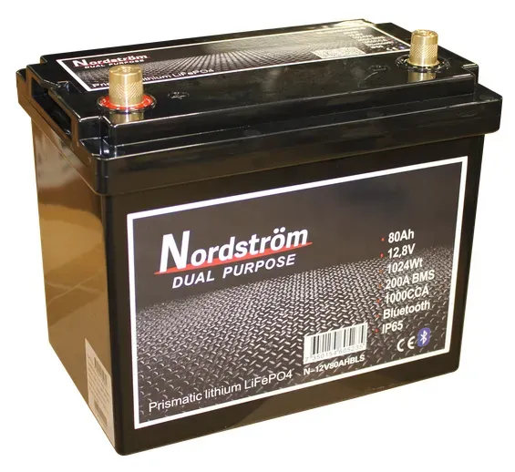 Marin & Fritid Nordström Dualstart Bluetooth batteri 12V 80Ah litium