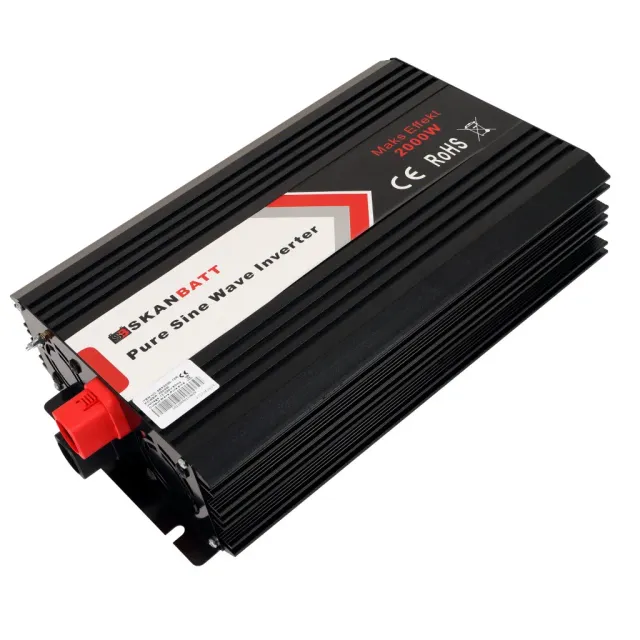Skanbatt Inverter 12V 2000W Ren Sinus Fjärrkontroll