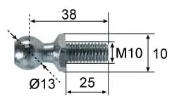 Marin & Fritid kulbult Ø13 L38 M10