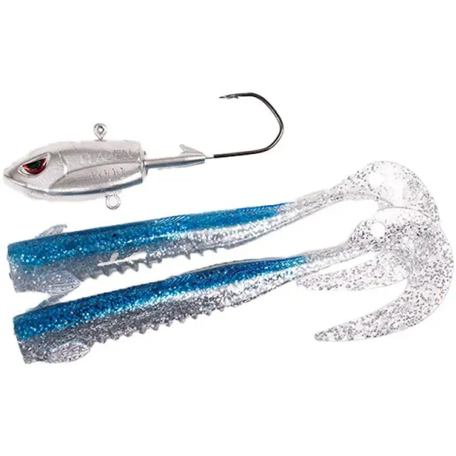 Marin & Fritid Big Single Tail 90 g jigg blue silver 3-delar
