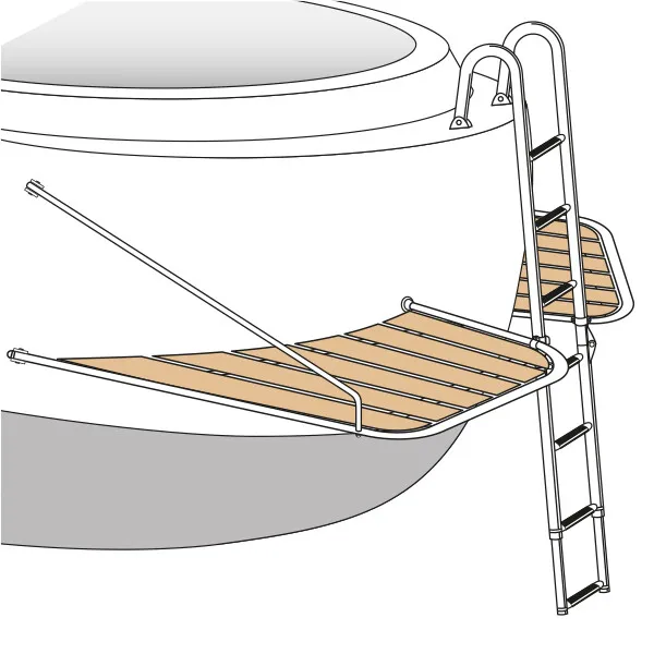 Marin & Fritid Badplattform snipa 95/43x53cm Ø25mm teak