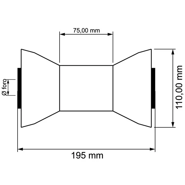 Marin & Fritid Kölrulle blå 195x110mm Ø21mm