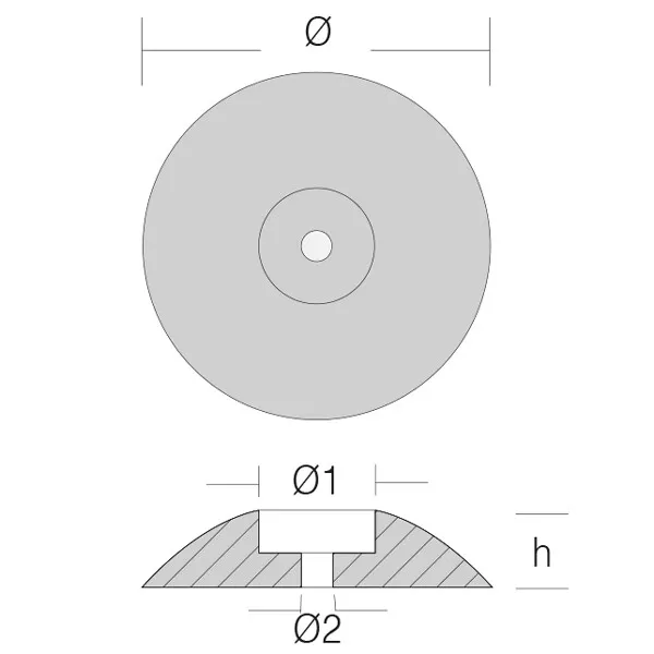 1852 roderanod zink Ø130 mm 1030 g 1 par