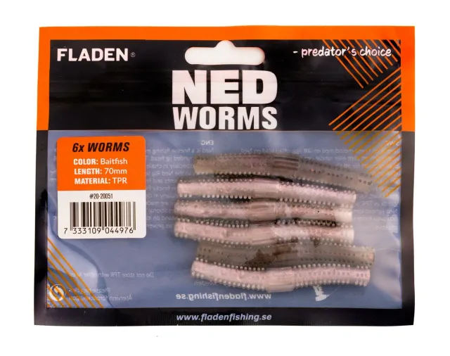 NED worm 7 cm Baitfish jigg 6-pack flytande