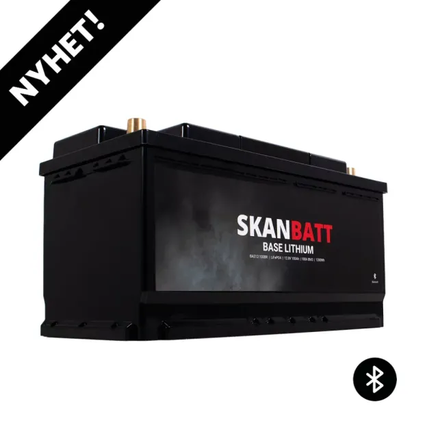 Skanbatt Base Lithium litiumbatteri 12 V 100 Ah Bluetooth