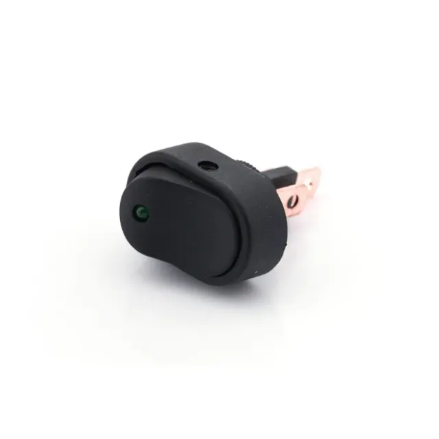 Marin & Fritid Vippebryter 12V 16A LED strömbrytare grön