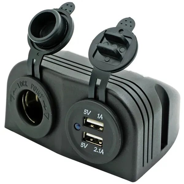 Marin & Fritid 1852 påbyggnadspanel USB cigarett 12/24V