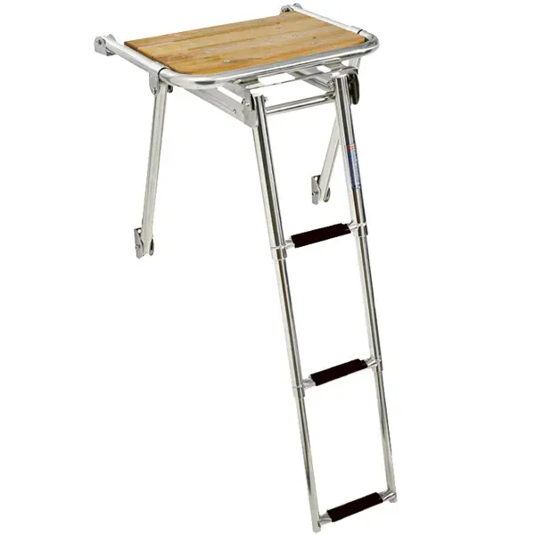 Marin & Fritid Badplattform 45cm 3-stegsstege teak