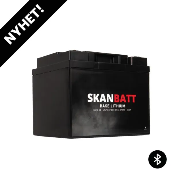 Skanbatt Base BAS12-40B litiumbatteri 12V 40Ah bluetooth