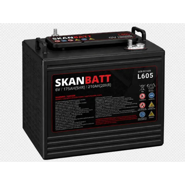 Skanbatt L605 deep cycle-batteri 6V 210Ah