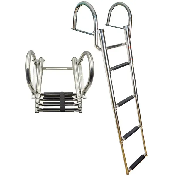 Marin & Fritid Bryggstege AISI 316 teleskop 4-steg 115 cm rostfri
