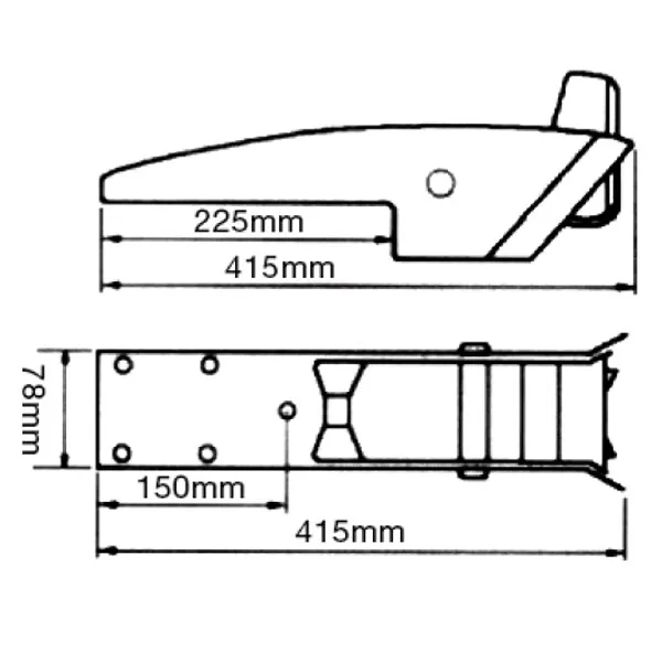 1852 ankarrulle vippbar 415 mm 5-15 kg AISI 316