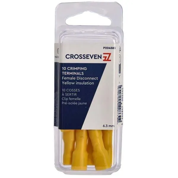 Marin & Fritid flatstiftshylsa 6,3 mm gul 10-pack