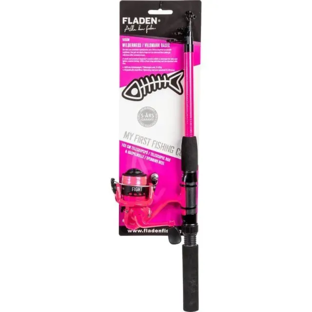 Vildmark Basic haspelset 165cm rosa nybörjarset 5-20g