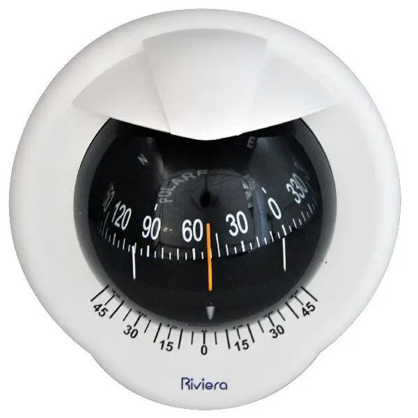 Riviera Polare skottkompass vit/svart 5°