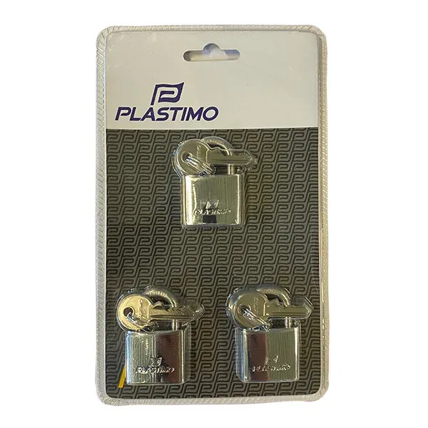 Marin & Fritid hänglås 30 mm rostfri bygel 3-pack