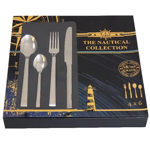 Marin & Fritid Ankare bestickset rostfritt 24 delar ask