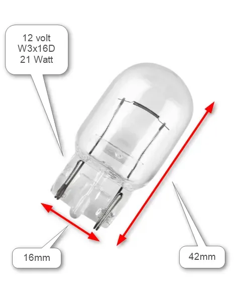 Marin & Fritid glödlampa W3X16D 12V 21W