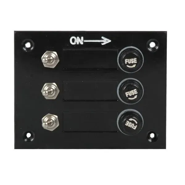 Marin & Fritid elpanel 12V 3 kontakter bakelit