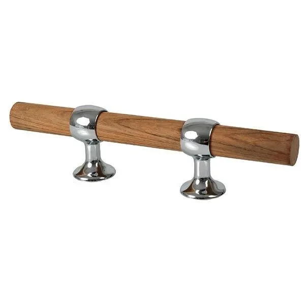 Marin & Fritid Teakstock 300mm pollare kromad Ø30