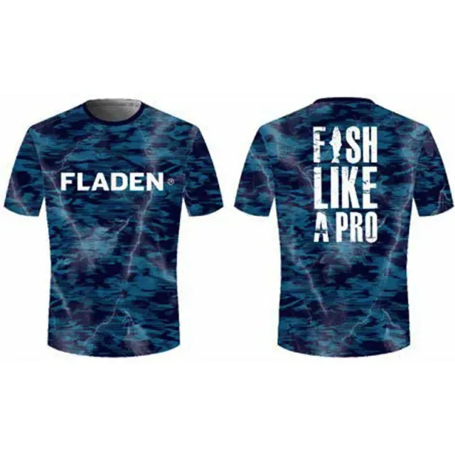 Marin & Fritid T-shirt UV blue camouflage M