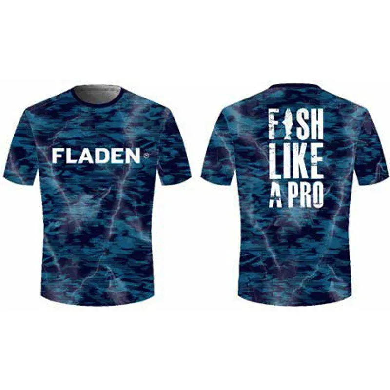 Marin & Fritid T-shirt UV blue camouflage M