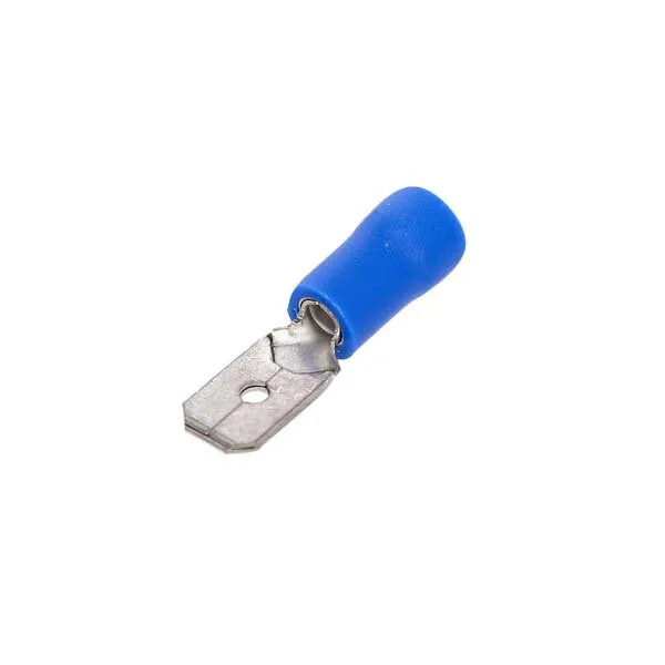 Marin & Fritid Flatstift kabelsko blå 6,3 mm 10-pack vinyl