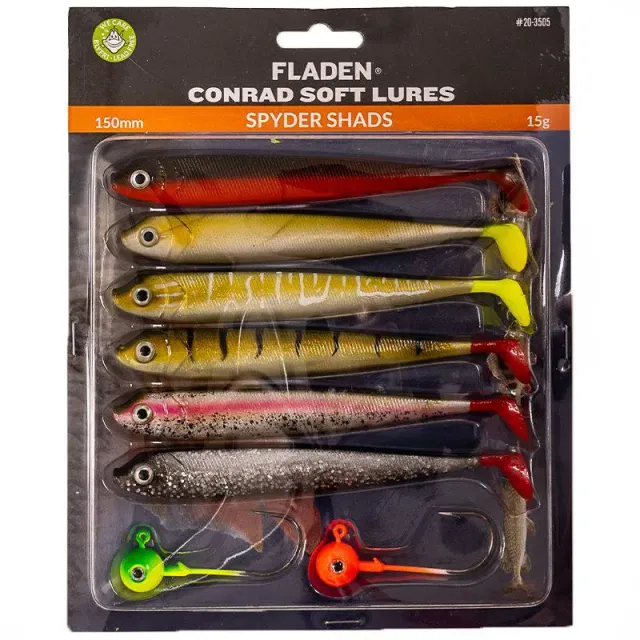 Conrad Softlures Guddi Shad 150mm 3x6 jigg sorterade färger