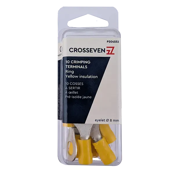 Marin & Fritid Ringkabelsko Gul Ø8 mm 10-pack vinylisolerad