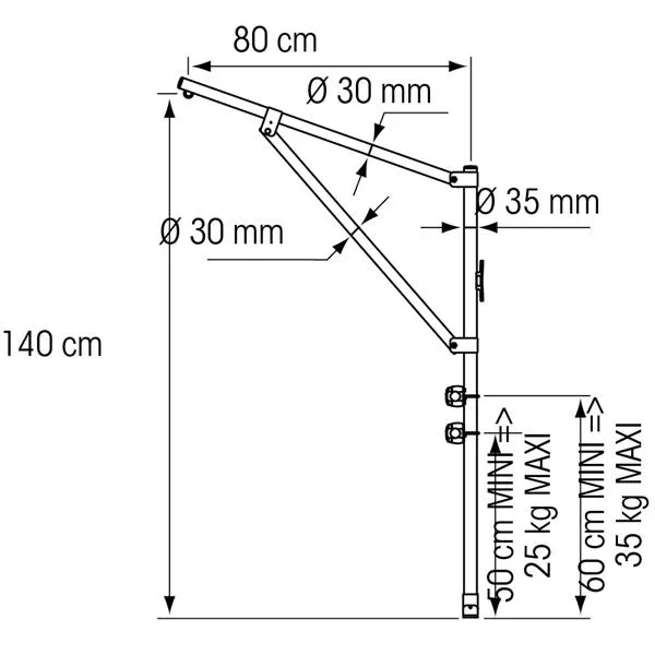 Marin & Fritid Utombordarlyft pulpitmodell löstagbar 35 kg