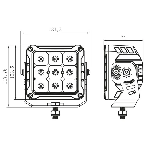 1852 LED Däcksbelysning 10-30V 3756 lm Flood