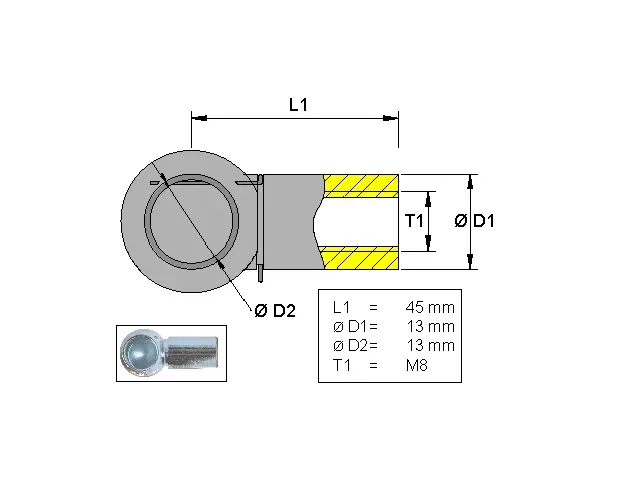 Marin & Fritid Kulhållare metall L45 M8