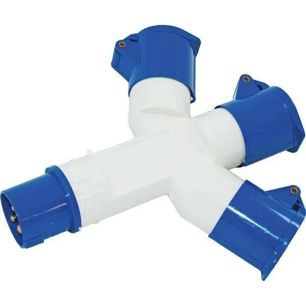 Marin & Fritid 220V landströmsadapter Schuko-3xCEE