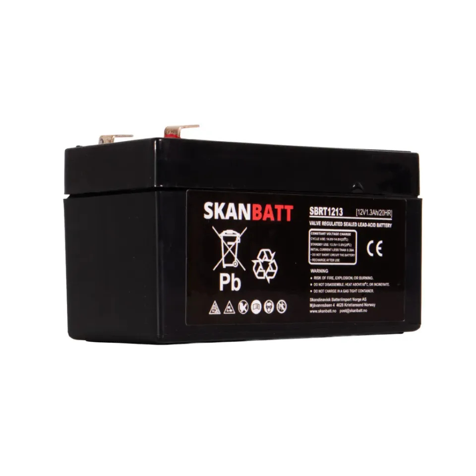 Skanbatt SBRT1213 AGM-batteri 12V 1,3Ah underhållsfritt