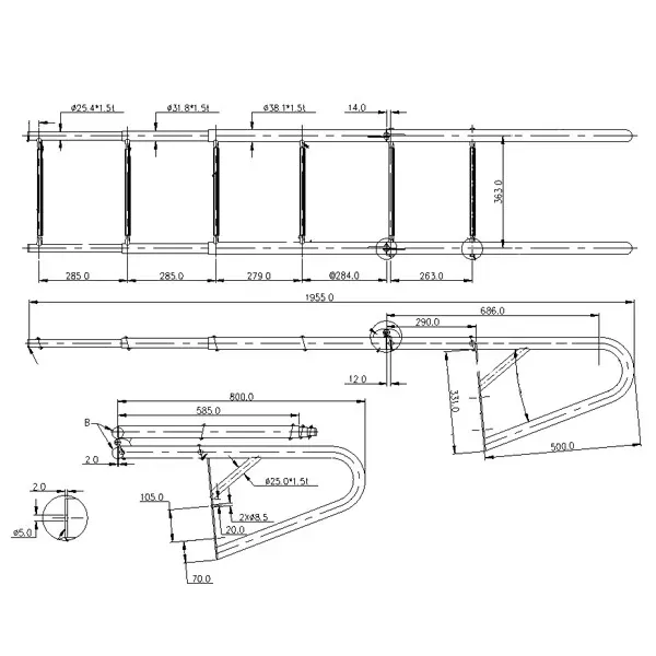 Marin & Fritid Bryggstege 6 steg RF304 teleskop 40 cm