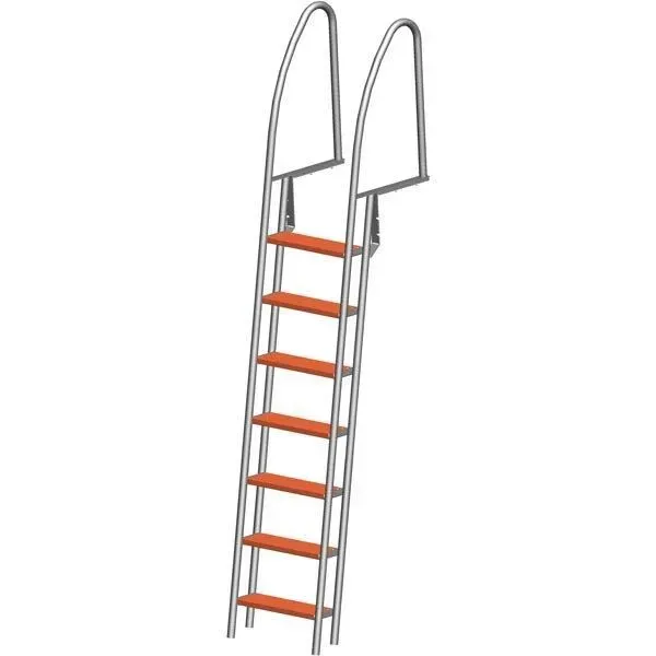 Marin & Fritid 7-steg bryggstege RF304 teak 256cm