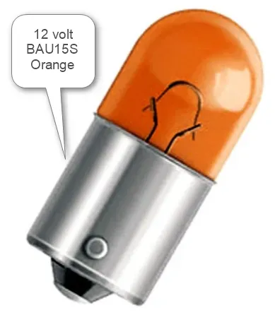 Marin & Fritid Glödlampa Bau15S 12V 10W orange