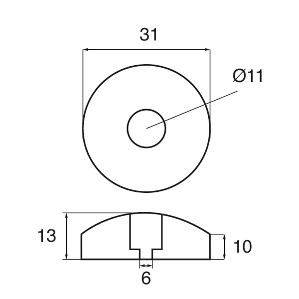 Flexfold Anod Ø31 mm propeller