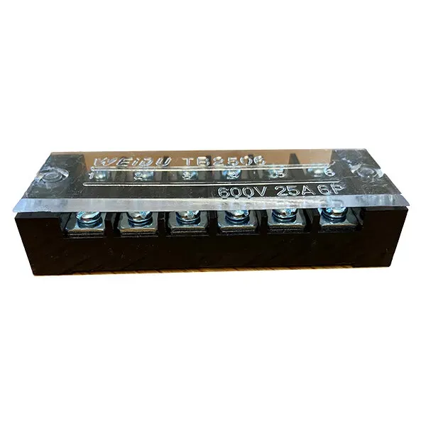 Marin & Fritid kopplingsplint 6-polig 25A 600V med lock