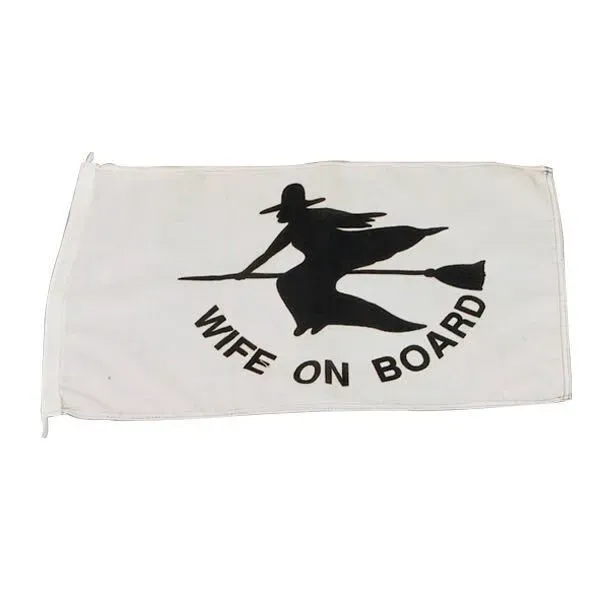 1852 humorflagga Wife on board 30x45cm