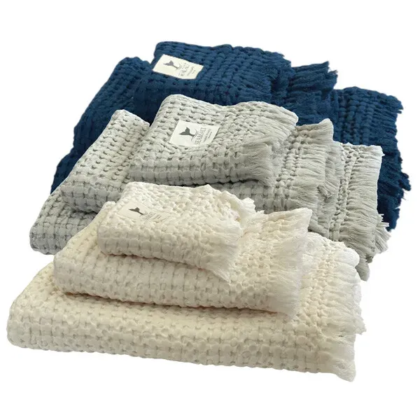 Sea & Salt handdukar våfflade beige 3-pack snabbtorkande