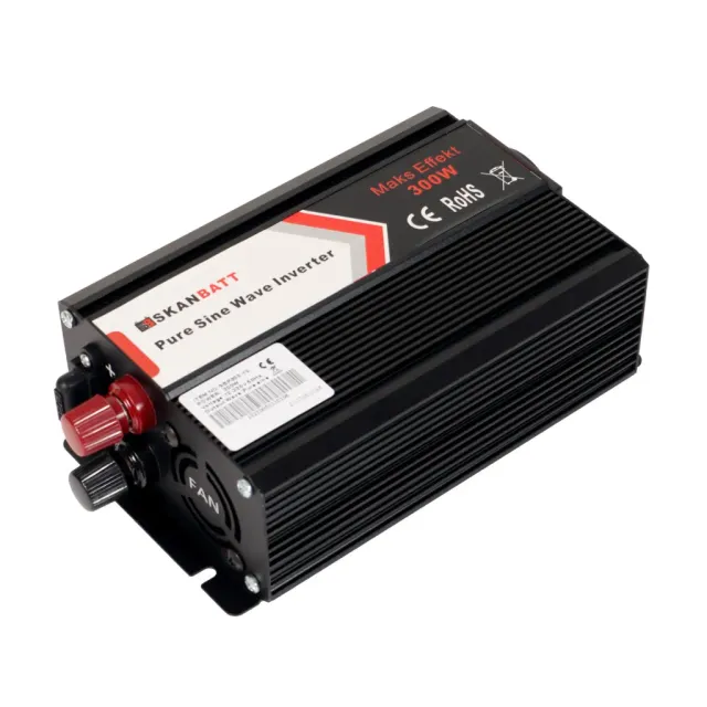 Skanbatt Inverter 12V 300W ren sinus växelriktare