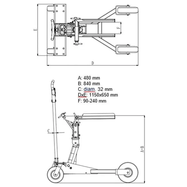 Marin & Fritid hydraulisk drevlyft motorvagn stål