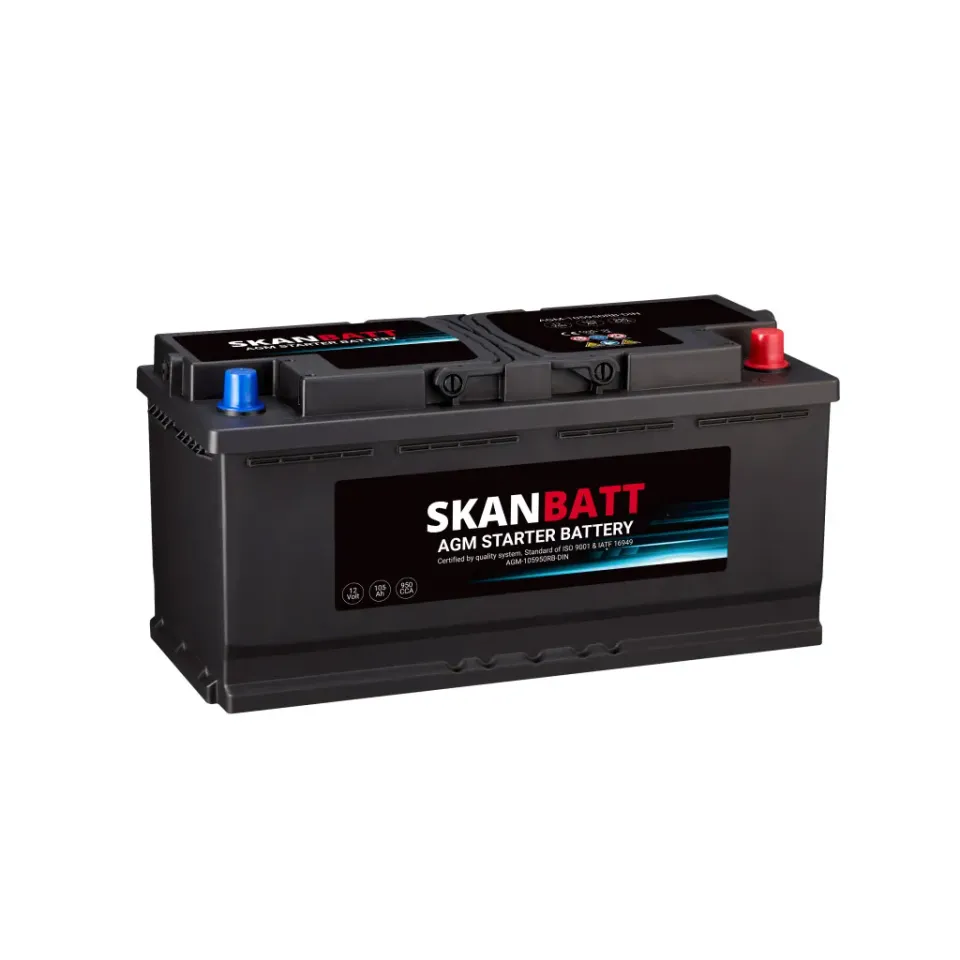 SKANBATT AGM Startbatteri 12V 105Ah 950CCA höger