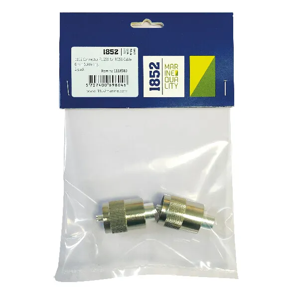 1852 PL259 VHF-kontakt 6mm lödning 2-pack