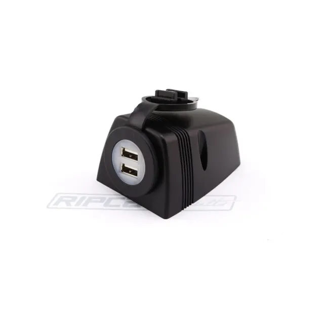 Marin & Fritid USB-laddare utanpåliggande dubbel 12/24V med lock
