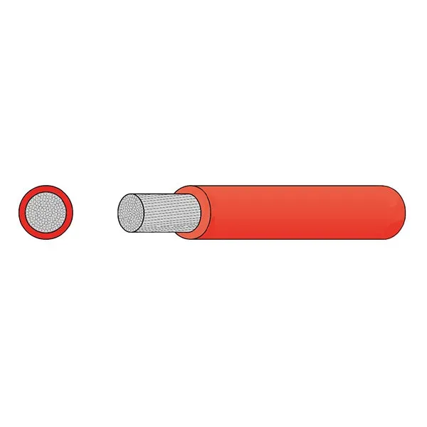 Crosseven batterikabel 25mm2 röd 50m förtent