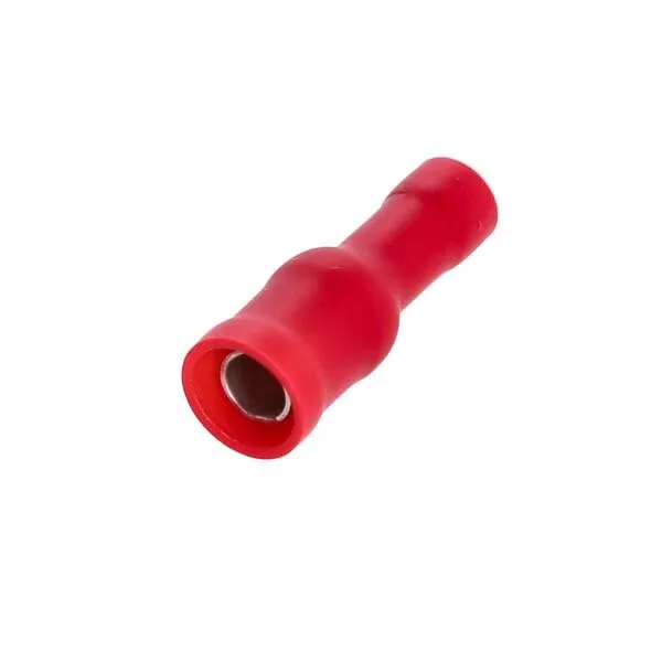 Marin & Fritid rundstiftshylsa röd 4 mm kabelsko 10-pack hona